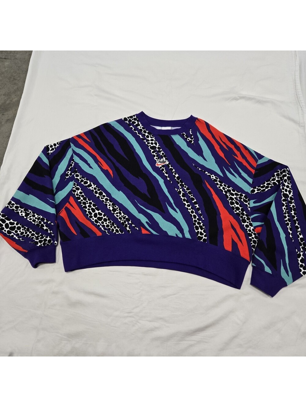 EUC Women's SMALL Nike Oversized Airloom Fleece Crewneck Court Purple DV0030-547